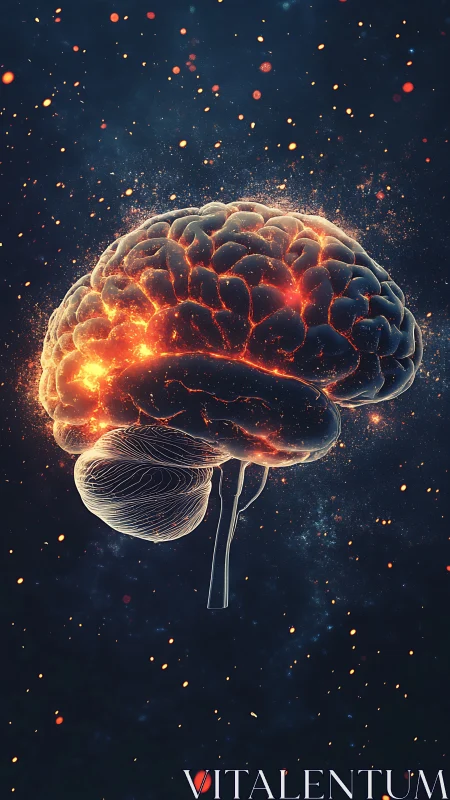 Digital visualization depicts illuminated human brain model