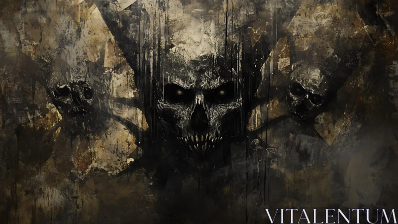 Shadowed skull spirits drift through a smoky, haunted void