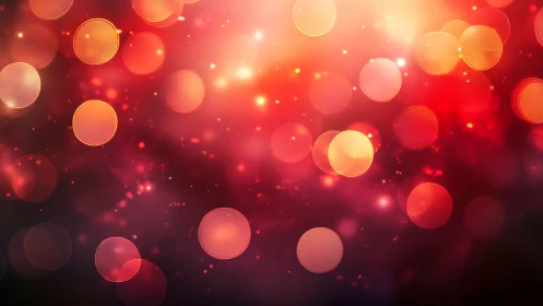 Red bokeh light orbs glow over soft dark gradient background