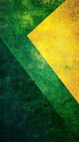 Geometric yellow diamond on textured green field background.