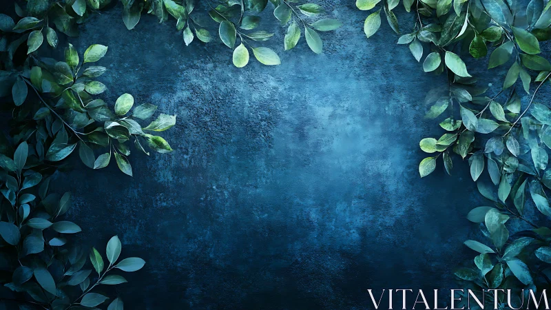 Midnight foliage frame circling a secret teal silence.