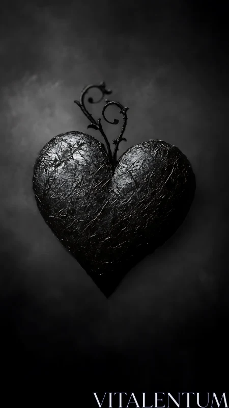 Darkly Woven Heart: A Sculptural Study of Entangled Devotion.