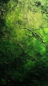 Emerald textured wall glows with layered organic depth.