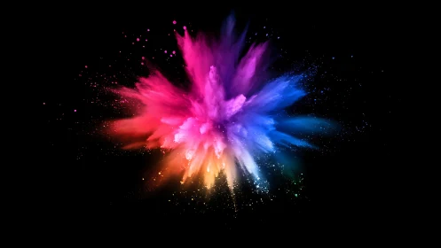 Color burst in the dark, a playful galaxy of powdered light.