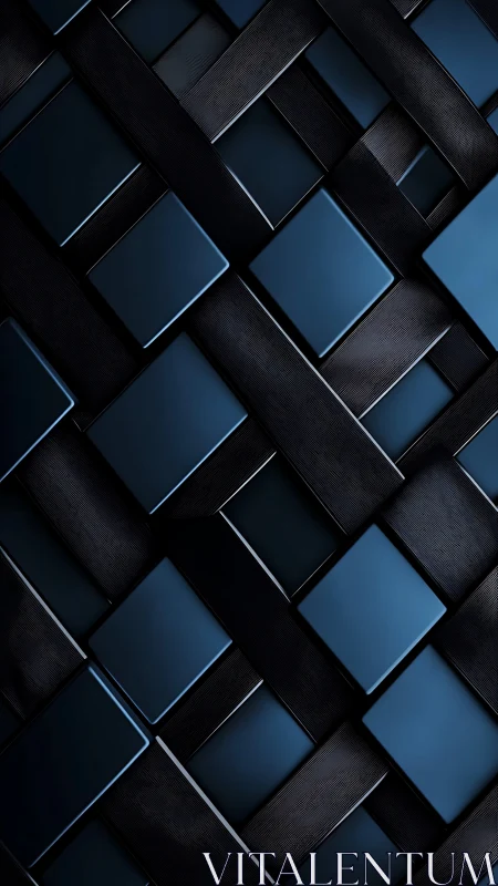 Midnight lattice of sleek blue panels and shadowed weave.