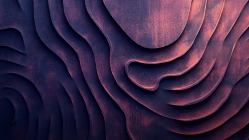 Layered abstract terrain with curved carved contours.