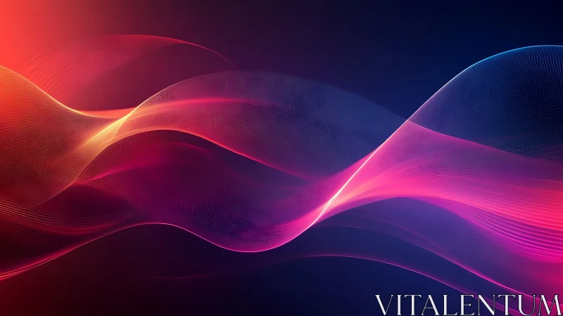 Soft neon waves drifting through a dreamy digital twilight.