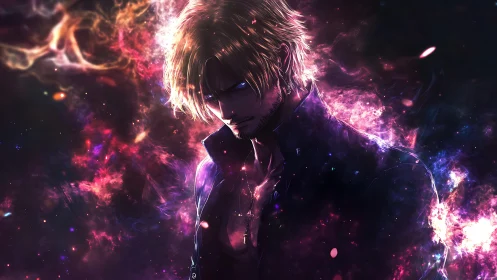 Brooding anime antihero emerges from blazing cosmic storm