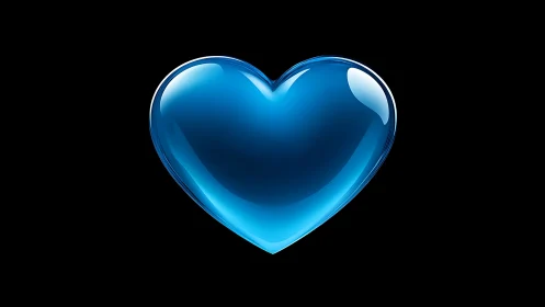 A Luminous Blue Heart Glowing With Radiant Inner Light