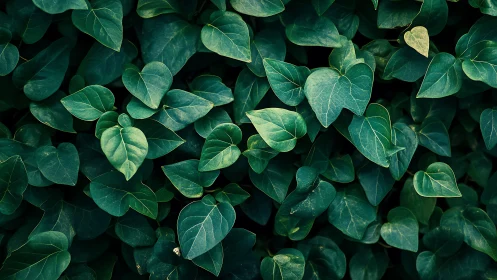Dense heart-shaped green foliage with cool tonal variation field