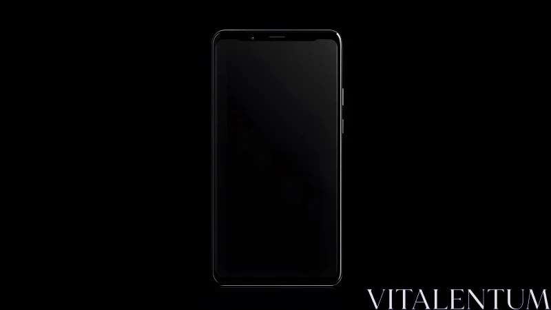 Modern smartphone front view on black background, minimalist style.