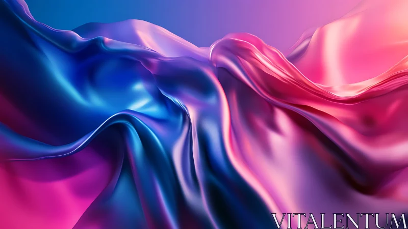 Shimmering waves of pink and blue satin glow softly.