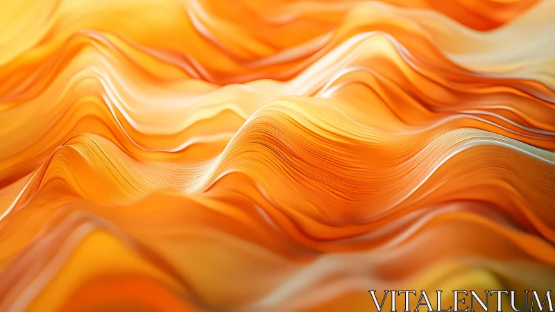Layered orange waves form smooth flowing abstract surface