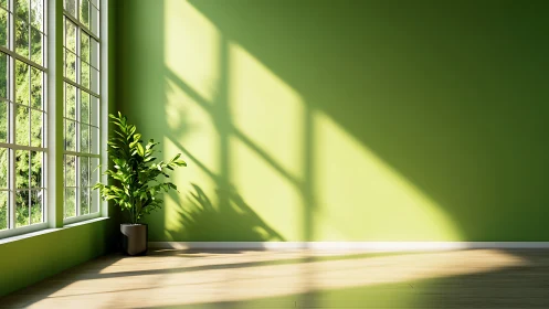 Sunlit green corner where quiet houseplant dreams unfold.