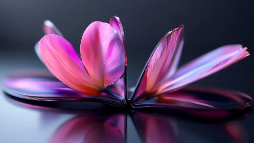 Foldable glass smartphone unfolds into iridescent petal structure