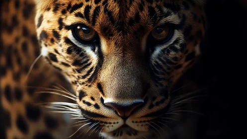 Leopard's Piercing Gaze in Golden Light.