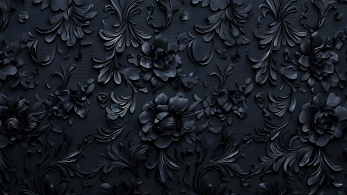 Dark Relief Floral Pattern Texture