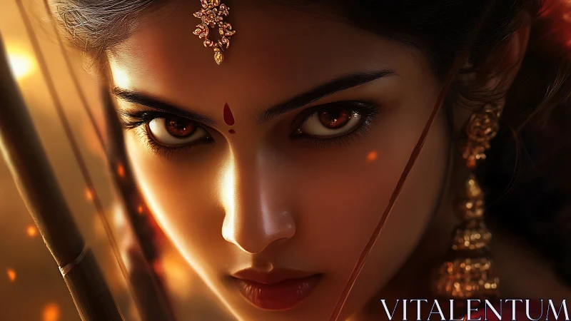 Warrior gaze captured in hyper-realistic cinematic portrait