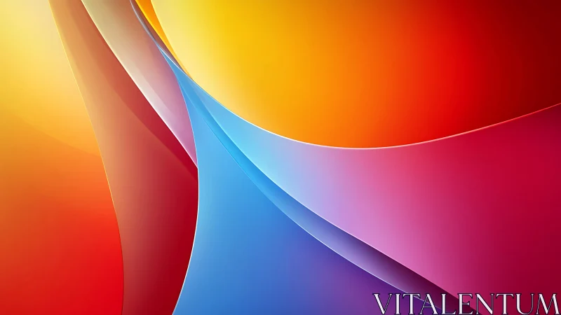 Sunrise ribbons of color swoop in a bright abstract dance.