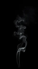 Laminar to turbulent smoke plume in high contrast isolation.