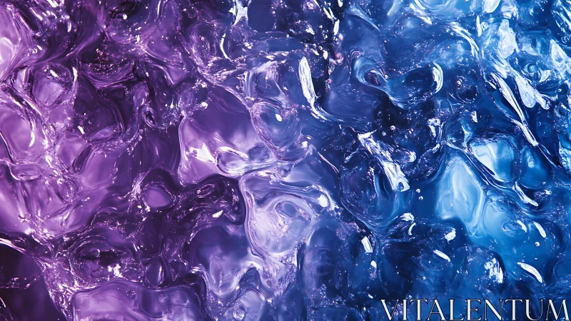 Vibrant closeup of purple and blue abstract liquid texture.