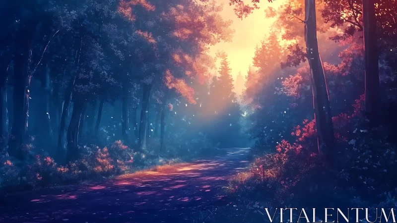 Atmospheric Forest Corridor: Volumetric Light Rendering Through Dense Foliage