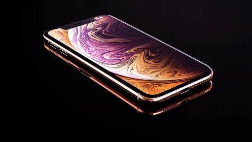 Liquid Gold iPhone: Modern Tech in Mesmerizing Motion.