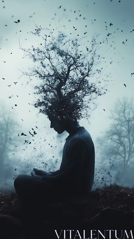 Moonlit window keeps a quiet girl company in soft blues