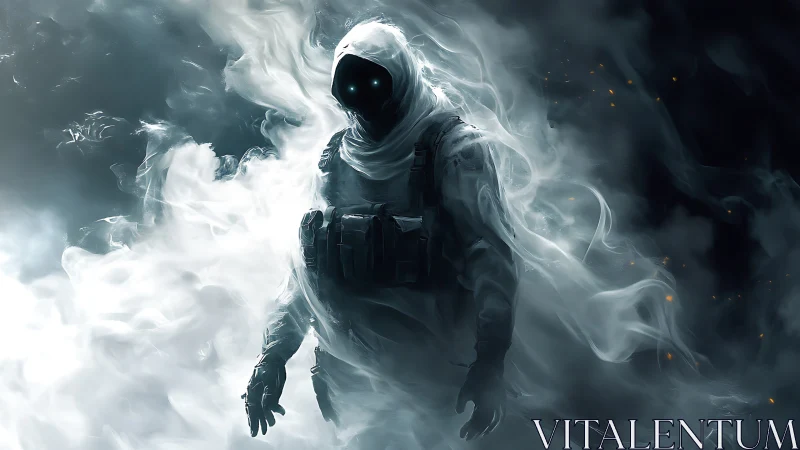 Spectral tactical operative shrouded in volumetric ghost smoke