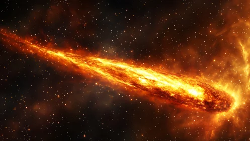 Cosmic Dragon Blazes Through Starlit Darkness