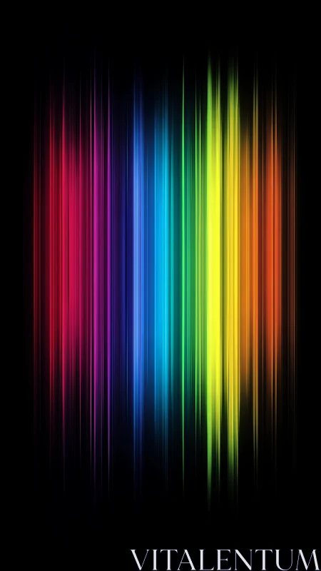 Vertical multicolor light bands form a central spectral column