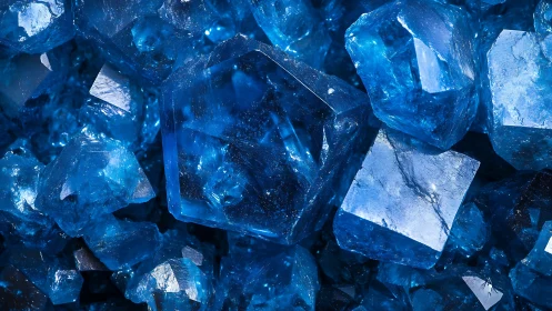 Gleaming blue crystals invite a closer look at their cool depths