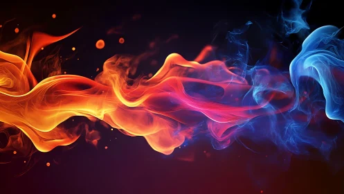 Fire and ice energy streams clash in dynamic abstract composition.