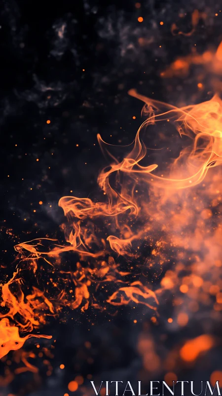 Inferno Ignited: Roaring Flames Against Shadows.