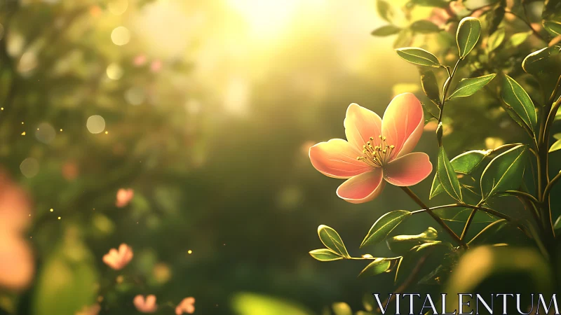 Luminous garden bloom in cinematic shallow-focus lighting.