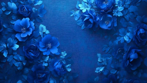 Sapphire Dreams Blooming in Monochromatic Midnight