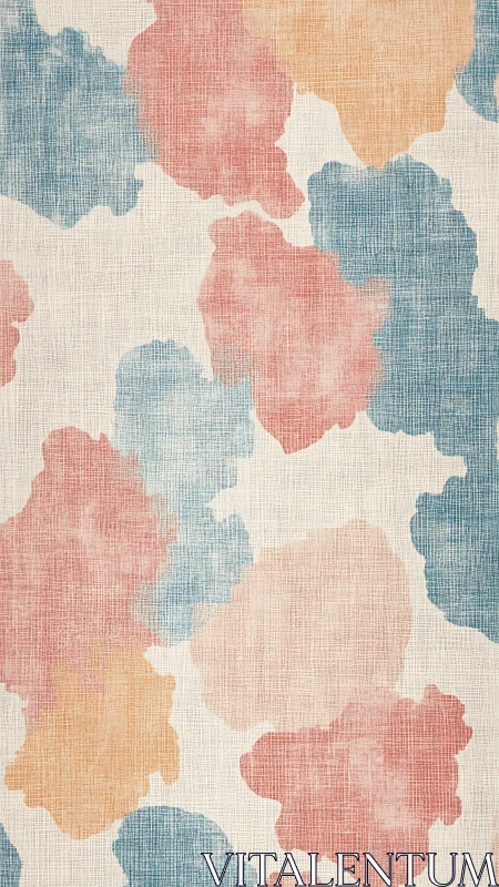 Soft watercolor cloud clusters drift across woven linen.