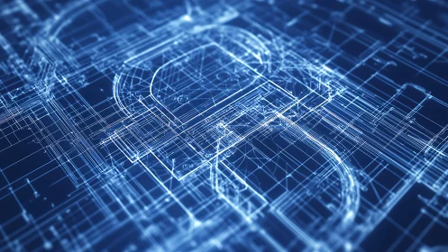 Neon lock lattice guarding a labyrinth of electric circuits.