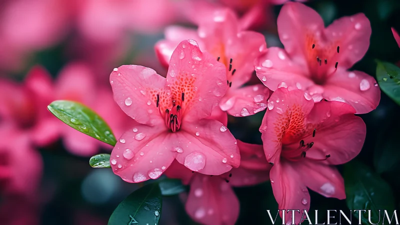 Rain-Kissed Rhododendrons in Fuchsia Bloom.