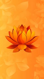 Central stylized lotus rendered in orange gradient field
