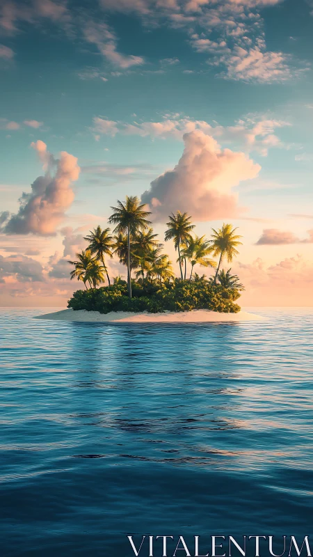 Serene Tropical Island Paradise Surrounded by Turquoise Waters