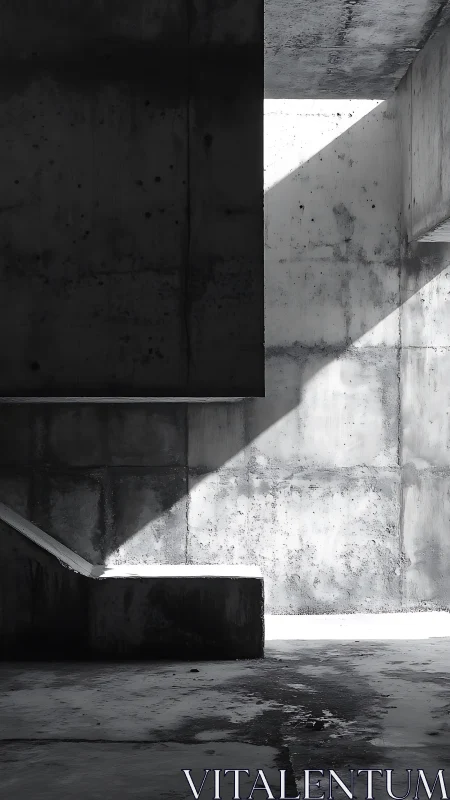 Angular concrete voids reveal hard-edged light gradients and texture