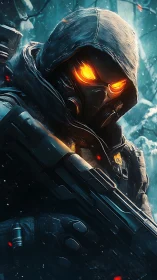 Cryogenic forest operative with luminescent visor optics.