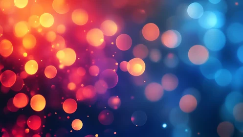 Vibrant bokeh lights abstract background in warm and cool tones.