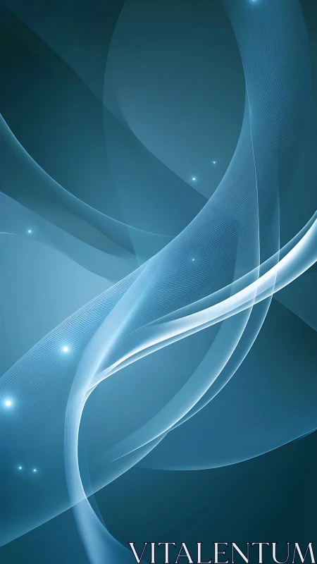 Soft blue light ribbons drifting through a calm night sky.