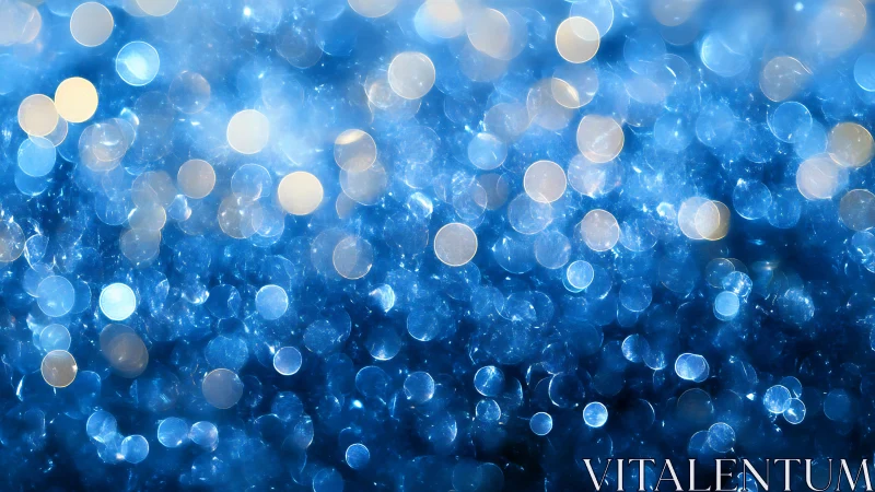 Defocused blue bokeh field renders luminous circular highlights