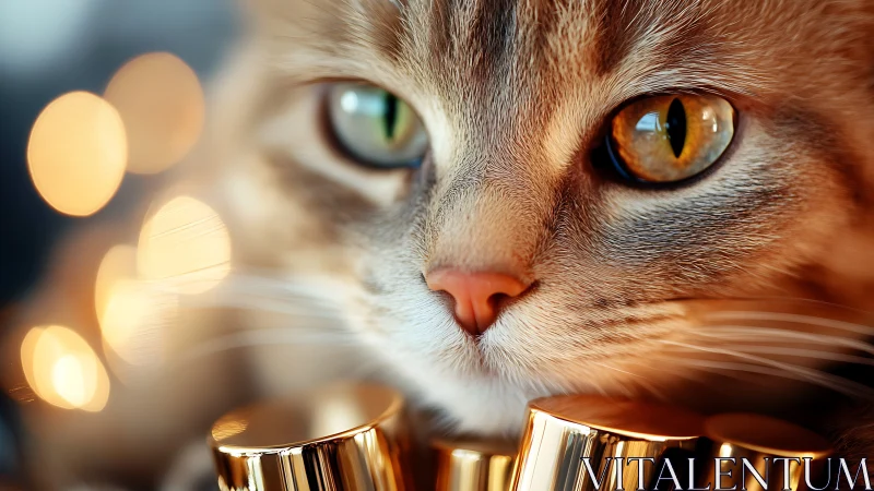 Amber-Eyed Feline Majesty Bathed in Twilight Glamour.