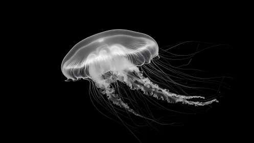 Ghostly jellyfish drifts like underwater moonlight in orbit