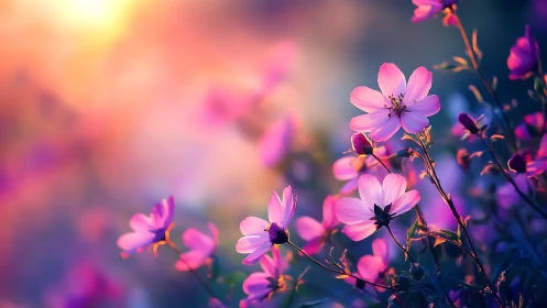 Glowing Petals in Golden Light.