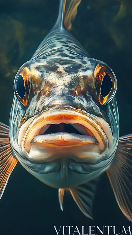 Silver-mouthed fish stages a dramatic underwater close-up